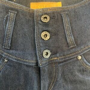 Salsa Mystery Jeans Women Size 24 Dark Indigo High Rise Triple Button Push‎ Up